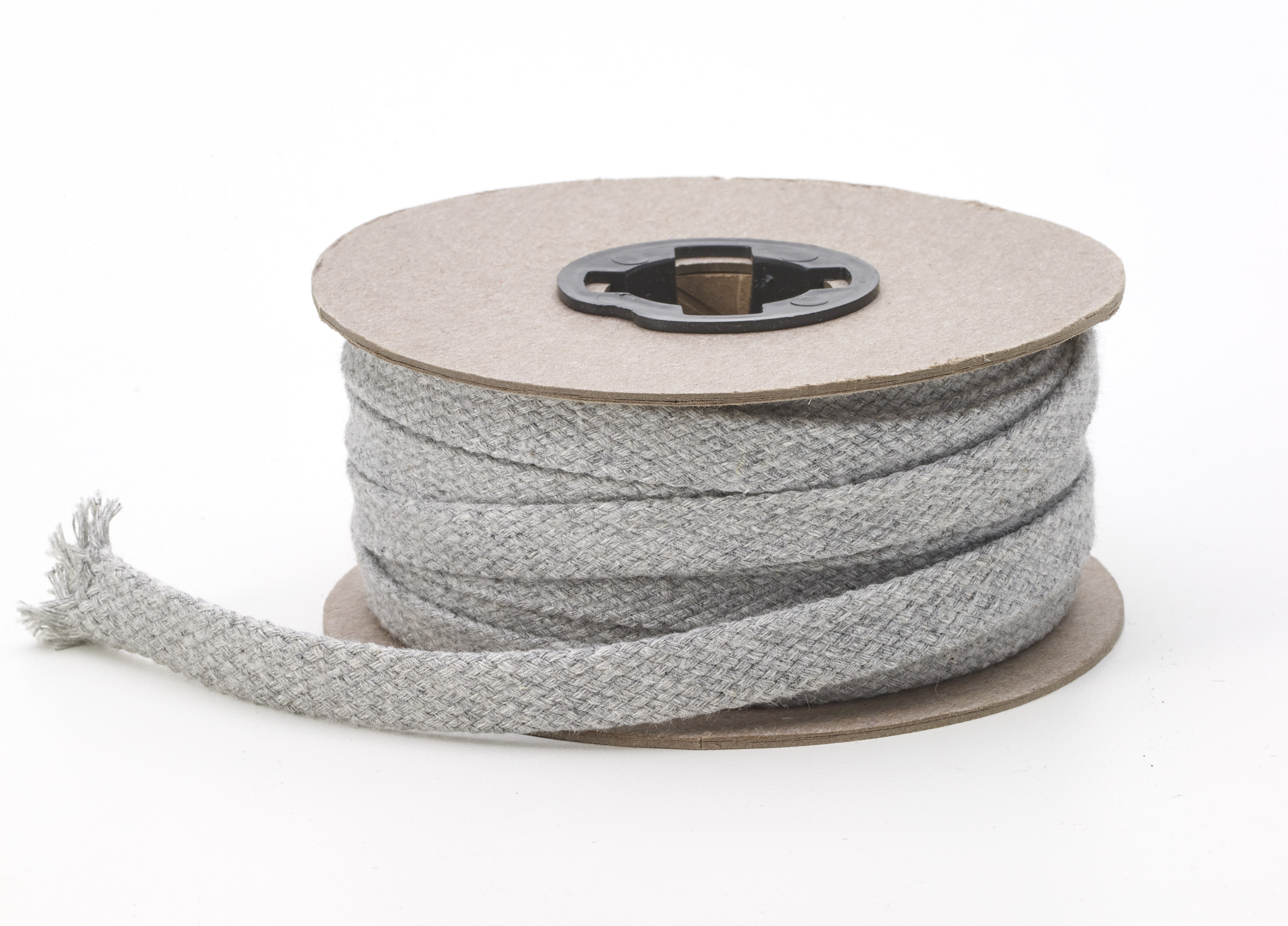 Flat draw cord, 1/2 in Wide, 15 yds, Heather gray