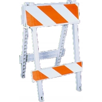 Injection Molded Type II Traffic Safety Barricade with Reflective Stripes, 8 in. Height