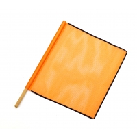 Heavy-Duty Open Mesh Safety Flag With Black Binding, 18 in. x 18 in. x 24 in., Orange(Pack of 10)