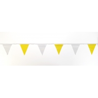 Pennant Banner Flags, 60 ft., Yellow/White (Pack of 10)