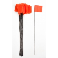 Wire Marking Flags, 4'x 5'x 30', Glow Orange (Pack of 1000)