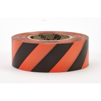 Flagging Tape Ultra Standard, 1-3/16' x 100 YDS,Glow Orange and Black Stripe (Pack of 12)