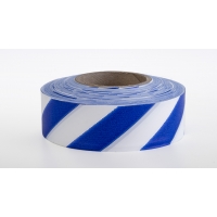 Flagging Tape Ultra Standard, 1-3/16' x 100 YDS, Blue and White Stripe (Pack of 12)