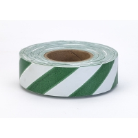 Flagging Tape Ultra Standard, 1-3/16' x 100 YDS, Green and White Stripe (Pack of 12)