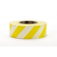 Flagging Tape Ultra Standard, 1-3/16' x 100 YDS, Yellow and White Stripe (Pack of 12)