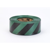 Flagging Tape Ultra Standard, 1-3/16' x 100 YDS, Green and Black Stripe (Pack of 12)