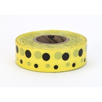 Flagging Tape Ultra Standard, 1-3/16' x 100 YDS, Yellow and Black Dot (Pack of 12)