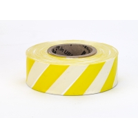 Flagging Tape Ultra Standard, 1-3/16' x 100 YDS, Yellow and Black Stripe (Pack of 12)