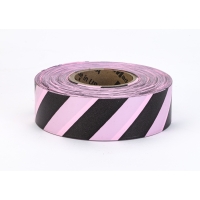 Flagging Tape Ultra Flag, 1-3/16' x 100 YDS, Pink and Black Stripe (Pack of 12)