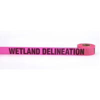Flagging Tape Printed 'Wetland Delineation', 1-1/2' x 50 YDS, Glow Pink (Pack of 9)