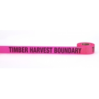 Flagging Tape Printed 'Timber Harvest boundary', 1-1/2' x 50 YDS, Glow Pink (Pack of 9)