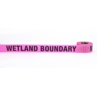 Flagging Tape Printed 'Wetland Boundary', 1-1/2' x 50 YDS, Glow Pink (Pack of 9)