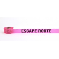 Flagging Tape Printed 'Escape Route', 1-1/2' x 50 YDS, Glow Pink (Pack of 9)