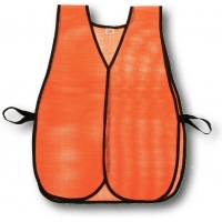 High Visibility Vinyl Coated Nylon Mesh Heavy Weight Plain Safety Vest, Orange