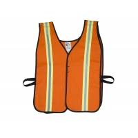 High Visibility Cotton ASTM 1506 Flame Retardant Welders Safety Vest with Hook and Loop Closure, Large, Orange