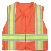 High Visibility ANSI Class 2 Solid Deluxe DOT Safety Vest With Pockets, XXXX-Large, Orange