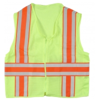 High Visibility Polyester ANSI Class 2 Deluxe Dot Mesh Safety Vest with Pockets, Large, Lime