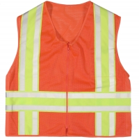 High Visibility ANSI Class 2 Deluxe DOT Mesh Safety Vest Mesh With Pockets, XXXX-Large