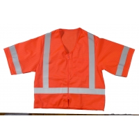 High Visibility ANSI Class 3 Mesh Safety Vest with Zipper Closure and Pockets, Large/X-Large, Orange