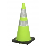 Traffic Cone with 7 lbs Reflective, 28' Height, Lime
