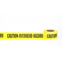 Repulpable Tape, 'Caution Overhead Hazard', 3' x 45 YDS, Yellow (Pack of 20)
