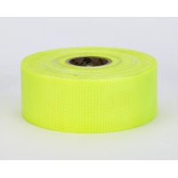 Vinyl Coated Nylon Reinforced Fluorescent Barricade Tape, 2' x 50 yd., Glo Lime (Pack of 5)