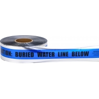 Polyethylene Underground Water Line Detectable Marking Tape, 1000' Length x 3' Width, Blue
