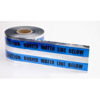 Polyethylene Underground Water Line Detectable Marking Tape, 1000' Length x 6' Width, Blue