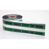 Polyethylene Underground Sewer Line Detectable Marking Tape, 1000' Length x 6' Width, Green