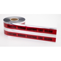 Polyethylene Underground Electric Line Detectable Marking Tape, 1000' Length x 6' Width, Red