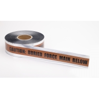 Polyethylene Underground Force Main Detectable Marking Tape, 1000' Length x 2' Width, Brown