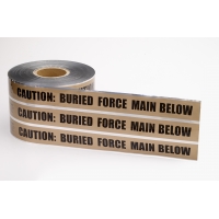 Polyethylene Underground Force Main Detectable Marking Tape, 1000' Length x 6' Width, Brown