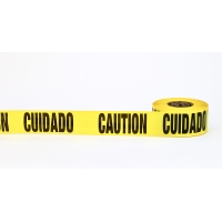 3Mil Barricade Tape, 'Cuidado Caution', 3' x 1000', Yellow (Pack of 10)