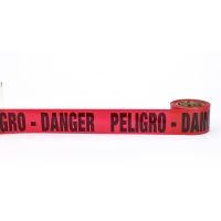 'Peligro Danger' Barricade Tape, 3' x 300', Red