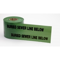 Polyethylene Non Detectable Underground Sewer Line Marking Tape, 4.5 mil Thickness, 1000' Length x 6' Width, Green