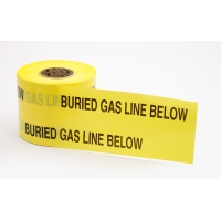 Polyethylene Non Detectable Underground Gas Line Marking Tape, 4.5 mil Thickness, 1000' Length x 6' Width, Yellow