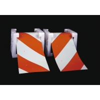 Engineering Grade Reflective Barricade Adhesive Tape, 50 yds Length x 6' Width, Orange/White