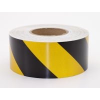 Reflective Hazard Stripe Adhesive Tape, 50 yds Length x 3' Width, Red/White