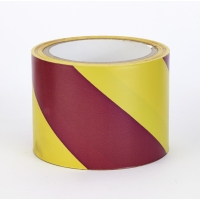 Polypropylene Laminated 'Super Tuff' Hazard Stripe Tape, 3' x 18 yd., Yellow/Magenta Stripe (Pack of 4)