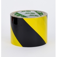 Polypropylene Laminated 'Super Tuff' Hazard Stripe Tape, 3' x 36 yd., Yellow/Black Stripe (Pack of 4)