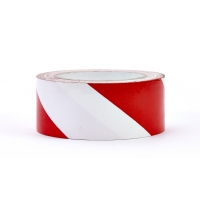 Polypropylene Laminated 'Super Tuff' Hazard Stripe Tape, 2' x 18 yd., Red/White Stripe (Pack of 4)
