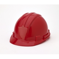 Polyethylene 4-Point Ratchet Suspension Hard Hat, Red