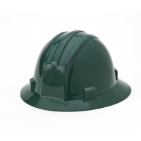 Polyethylene Ratchet Suspension Full Brim Hard Hat, Green