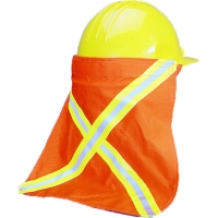 High Visibility Nape Protector with 1/2' Lime/Silver/Lime Reflective Tape, 13-1/2' Length x 13' Width, Orange