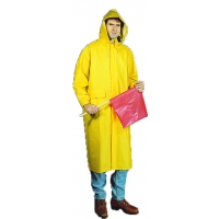 PVC/Polyester Raincoat with Detachable Hood, 0.35 mm, Medium