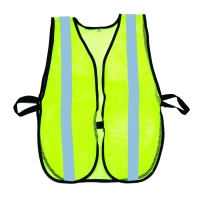 High Visibility Soft Mesh Safety Vest with 1' Vertical Silver Reflective Stripe, Lime