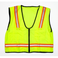 MiViz High Visibility Mesh Back Surveyor Vest With Pocket, Lime, Large