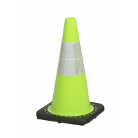 Traffic Cone with 3 lbs Reflective, 18' Height, Lime