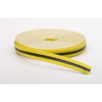 Woven Barricade Tape, 50 yds Length X 3/4' Width, Black on Yellow