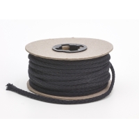 Draw cord, Black 1/4 in cotton - 25 yards